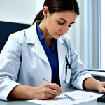 **

"A female doctor in a modest, professional lab coat, working in a modern hospital laboratory filled with equipment. She is examining a sample. Perfect anatomy, correct proportions, well-formed hands, natural pose, appropriate attire, fully clothed, safe for work, high quality, professional medical environment."

**