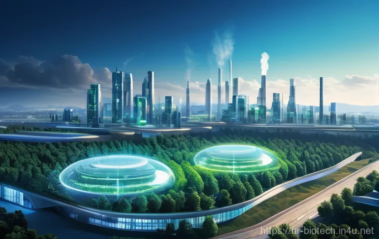 환경 바이오테크 응용 - **Air Purification Through Biotechnology**
    "A hopeful and futuristic image depicting a modern, c...