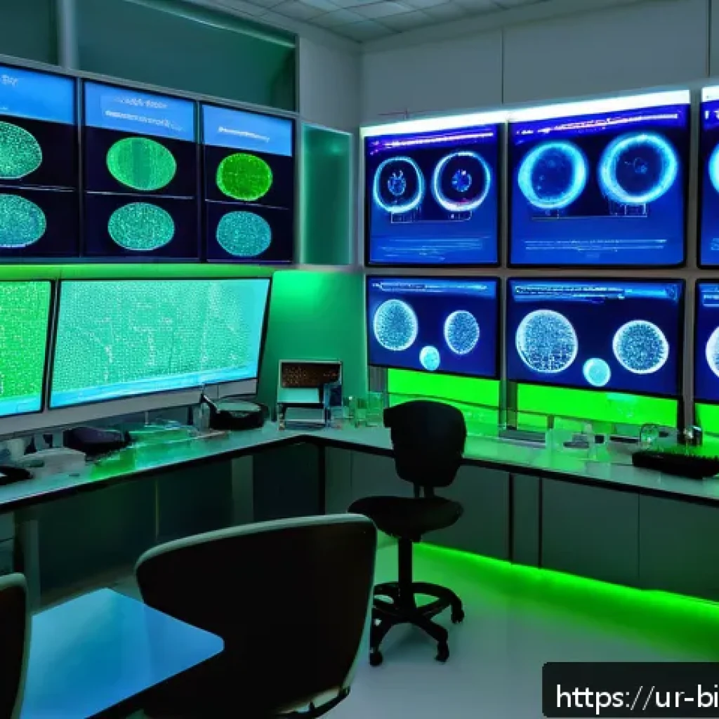 나노 의학 - A highly detailed laboratory scene showcasing advanced nanotechnology diagnostic equipment used for ...