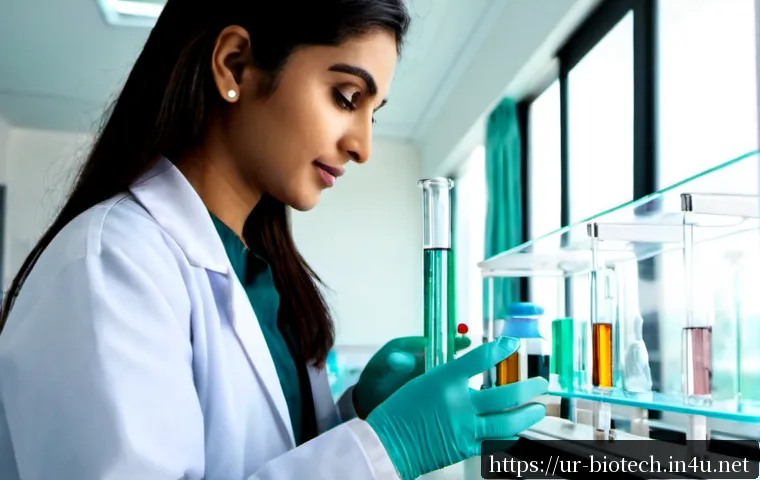 Home 17 차세대 치료제 - Photorealistic modern medical research laboratory in Pakistan, a Pakistani female scientist in modes...