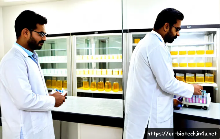 제약 회사와 바이오 회사 차이 - Photorealistic split-scene comparison in a modern Pakistani pharmaceutical research facility: left s...