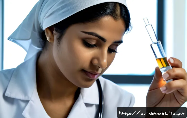 나노의약품 - Photorealistic close-up of a Pakistani female pharmaceutical scientist in a clean white laboratory c...